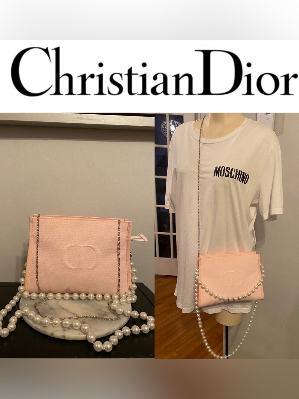 Christian Dior CD Cosmeticc bag Restyled Converted Crossbody Purse